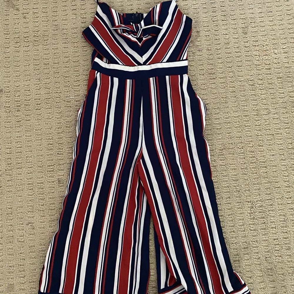 Striped Jumpsuit in Red, White, and Blue